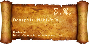 Doszpoly Miklós névjegykártya