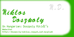 miklos doszpoly business card